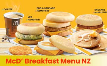 Mcd Breakfast NZ Menu Price