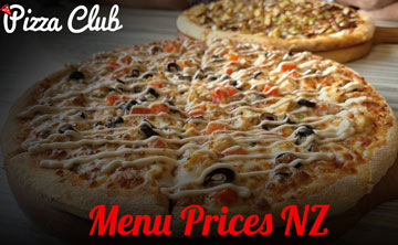 Pizza Club NZ Menu Price
